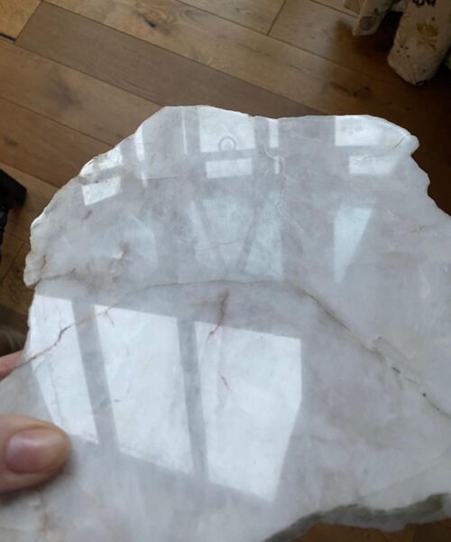 Large Premium White Quartz Natural Shape Natural Edge Platter 3 / Cheeseboard / Tray / Sign Board L33xW20xD1cm - 1136g - Image 7