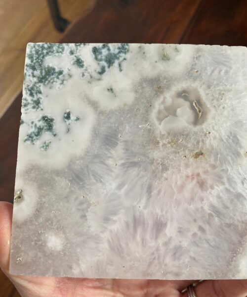White Agate Premium Microcrystalline Quartz Coasters Square Shape Natural Edge (set of 4) Gift - Image 6