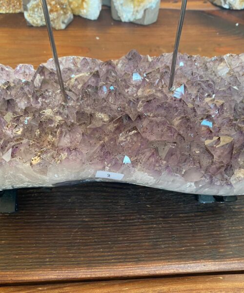 Very Large Huge Premium Amethyst 8 Cluster Druzy Candle / 2 Cup Tealight Holders Approx. 5.607kg - L31xD14xH30cm - Image 3