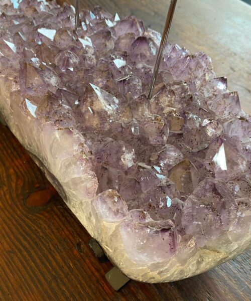 Very Large Huge Premium Amethyst 8 Cluster Druzy Candle / 2 Cup Tealight Holders Approx. 5.607kg - L31xD14xH30cm - Image 6