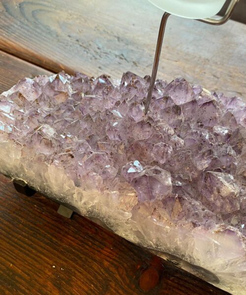 Very Large Huge Premium Amethyst 8 Cluster Druzy Candle / 2 Cup Tealight Holders Approx. 5.607kg - L31xD14xH30cm - Image 7