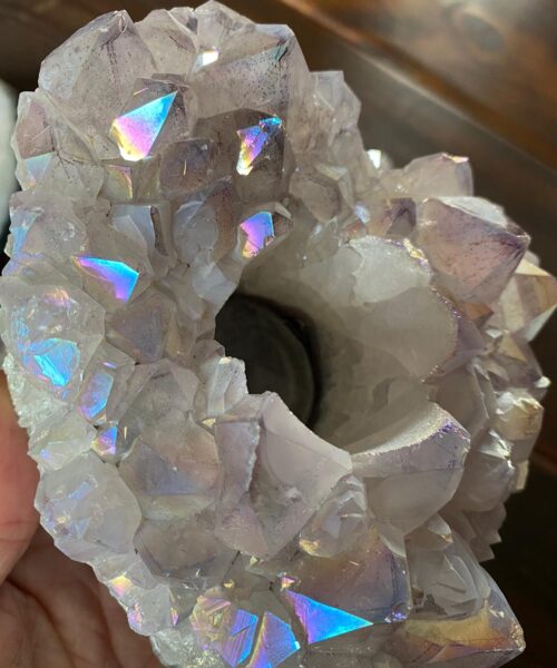 Very Large Premium A Grade Amethyst Angel Aura Cluster Druzy Candle / Tealight Holders - Image 5
