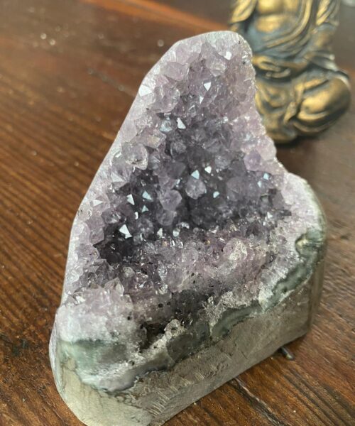 Premium High Grade Amethyst Druzy 178 Mini Geode Cluster Piece Cut Base 392g H8xW9.5xD7.5cm