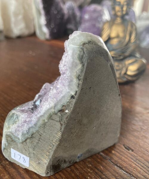 Premium High Grade Amethyst Druzy 178 Mini Geode Cluster Piece Cut Base 392g H8xW9.5xD7.5cm - Image 3