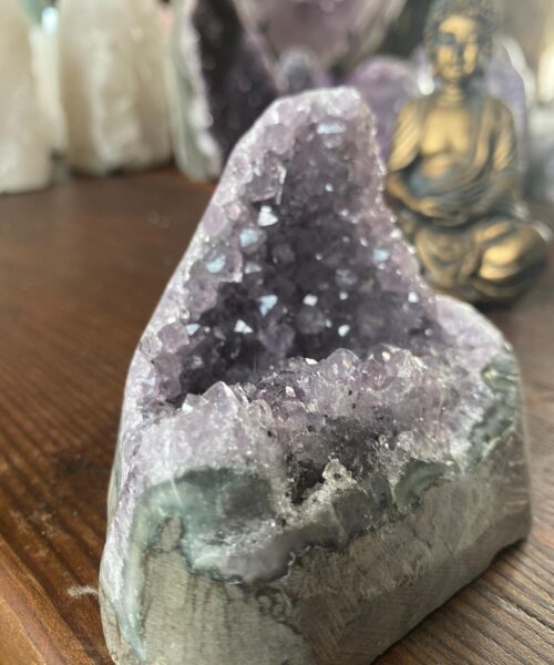 Premium High Grade Amethyst Druzy 178 Mini Geode Cluster Piece Cut Base 392g H8xW9.5xD7.5cm - Image 5