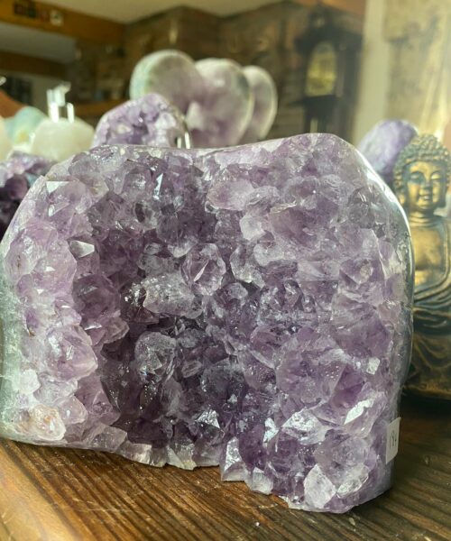Premium High Grade Amethyst Druzy 184 Mini Geode Cluster Piece Cut Base 1.126g H11xW13xD6cm