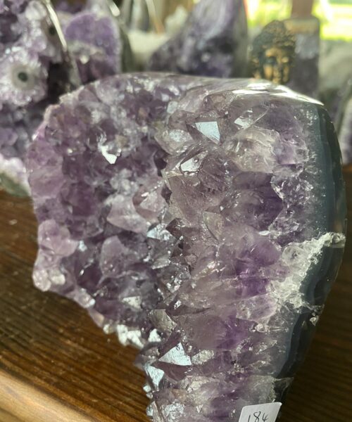 Alternative view of Premium High Grade Amethyst Druzy 184 Mini Geode Cluster Piece Cut Base 1.126g H11xW13xD6cm
