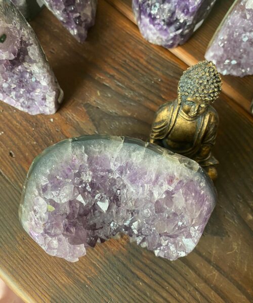 Premium High Grade Amethyst Druzy 184 Mini Geode Cluster Piece Cut Base 1.126g H11xW13xD6cm - Image 7