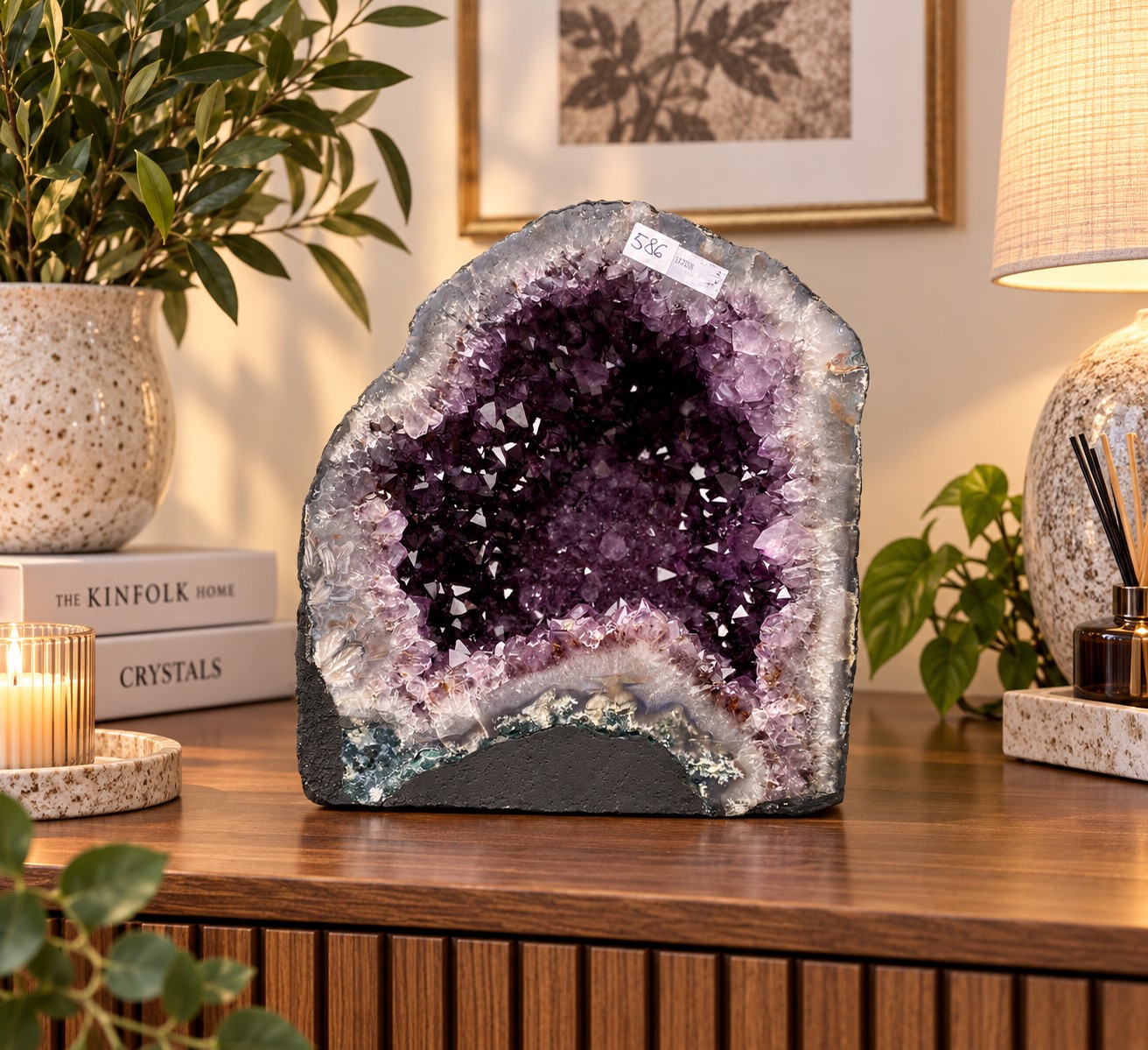 Amethyst Crystal Geode 586 Premium Queen Grade 13.25kg H26xW25xD20cm