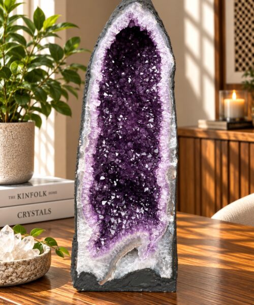 Tall Amethyst Crystal Geode 616 Premium Queen Grade 22.81kg – H56xW21xD22cm