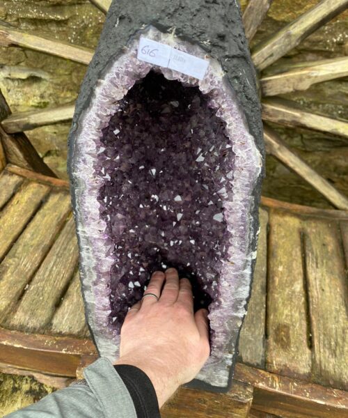 Tall Amethyst Crystal Geode 616 Premium Queen Grade 22.81kg – H56xW21xD22cm - Image 4
