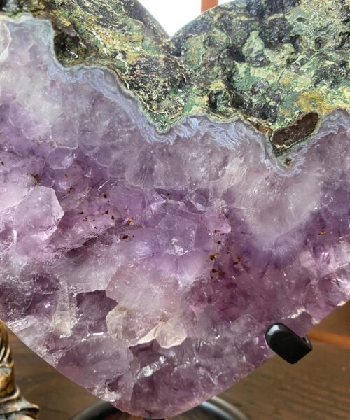 Extra Large – Huge Amethyst Heart 4 Iron Base Purple Quartz Geode Crystal 2.223kg H22xW17xD4.5cm - Image 7