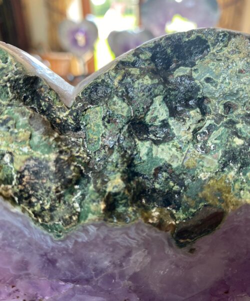 Extra Large – Huge Amethyst Heart 4 Iron Base Purple Quartz Geode Crystal 2.223kg H22xW17xD4.5cm - Image 8