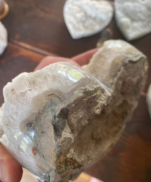 HUGE White Amethyst Heart 5 White Quartz Geode Crystal Gift 2.625kg - H28xW16xD10cm - Image 9
