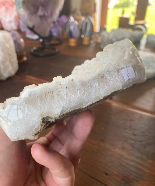 Large White Amethyst Heart 6 White Quartz Geode Crystal Gift 1.129kg - H14xW15xD5.5cm - Image 9