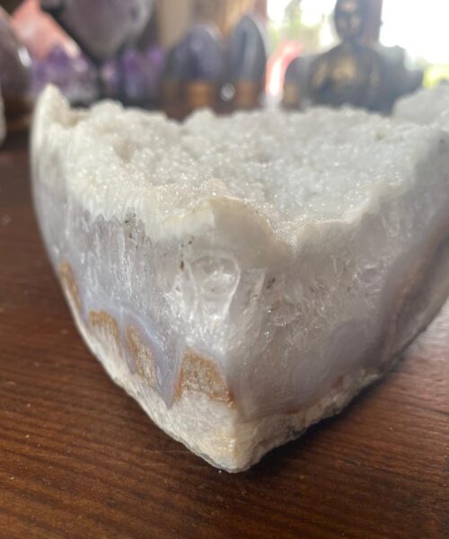 Large White Amethyst Heart 8 White Quartz Geode Crystal Gift 1.860kg - H16xW16xD6cm - Image 4