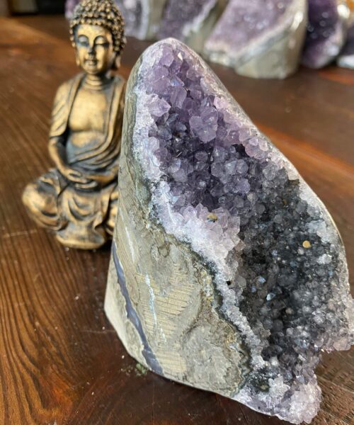 Premium High Grade Amethyst Druzy 175 Mini Geode Cluster Piece Cut Base 722g H12xW6xD10cm