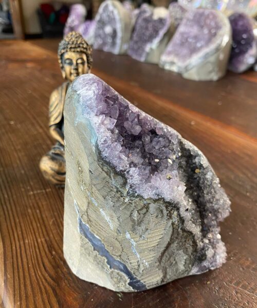 Premium High Grade Amethyst Druzy 175 Mini Geode Cluster Piece Cut Base 722g H12xW6xD10cm - Image 5