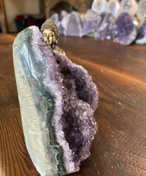 Premium High Grade Amethyst Druzy 210 Mini Geode Cluster Piece Cut Base 925g H11.5xW9xD8cm - Image 4