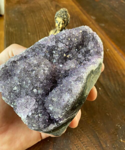 Premium High Grade Amethyst Druzy 210 Mini Geode Cluster Piece Cut Base 925g H11.5xW9xD8cm - Image 5