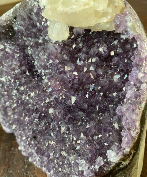 Alternative view of Premium High Grade Amethyst Druzy 216 Mini Geode Cluster Piece Cut Base 1.812g H12.5xW13xD10.5cm
