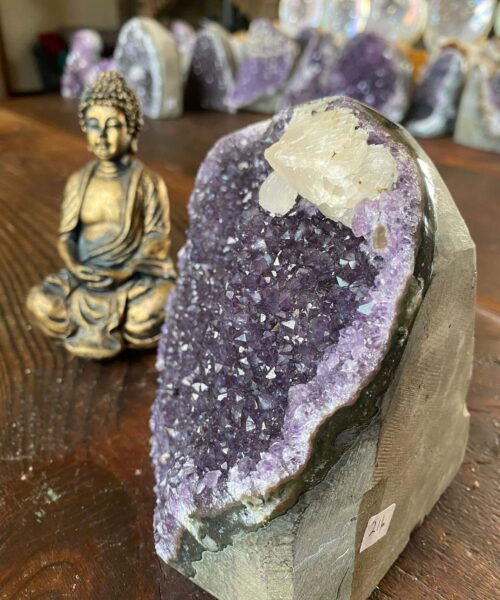 Premium High Grade Amethyst Druzy 216 Mini Geode Cluster Piece Cut Base 1.812g H12.5xW13xD10.5cm - Image 4