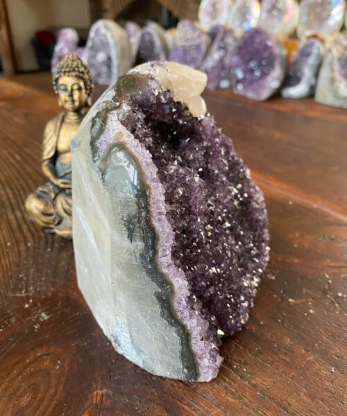 Premium High Grade Amethyst Druzy 216 Mini Geode Cluster Piece Cut Base 1.812g H12.5xW13xD10.5cm - Image 6