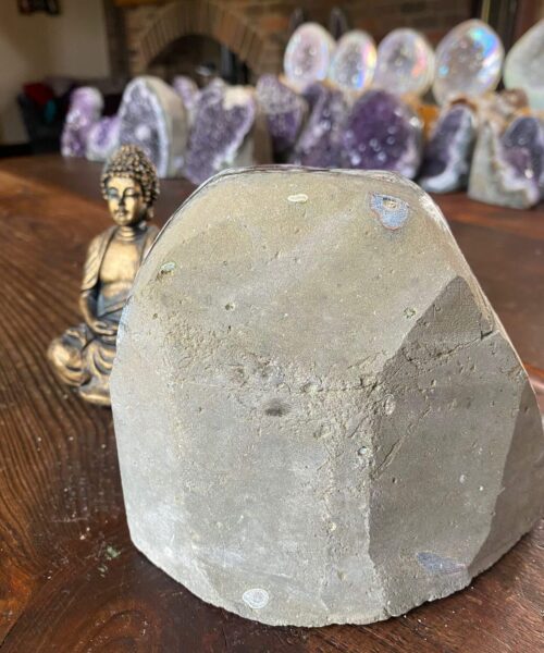 Premium High Grade Amethyst Druzy 217 Mini Geode Cluster Piece Cut Base 2.434g H13xW16xD12cm - Image 4