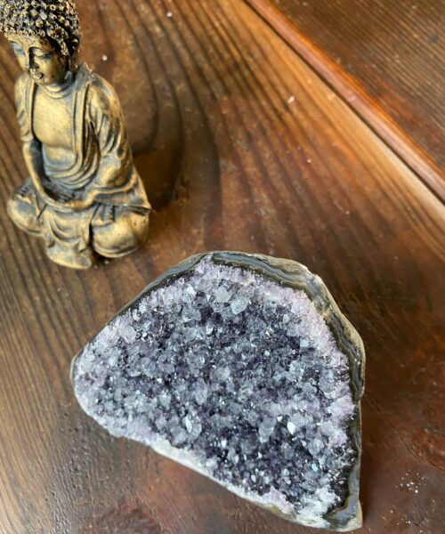 Premium High Grade Amethyst Druzy 218 Mini Geode Cluster Piece Cut Base 904g H11xW14xD8cm - Image 5