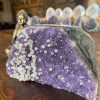 Premium High Grade Amethyst Druzy 221 Mini Geode Cluster Piece Cut Base 1.017g H13.5xW8xD7cm