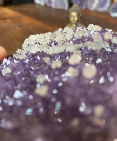 Premium High Grade Amethyst Druzy 221 Mini Geode Cluster Piece Cut Base 1.017g H13.5xW8xD7cm - Image 7