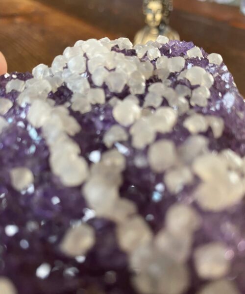 Premium High Grade Amethyst Druzy 221 Mini Geode Cluster Piece Cut Base 1.017g H13.5xW8xD7cm - Image 8