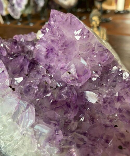 HUGE / Large Premium High Grade Amethyst Druzy 14 Geode Cluster Piece on Iron Base 2245g H22xW15xD9cm - Image 6