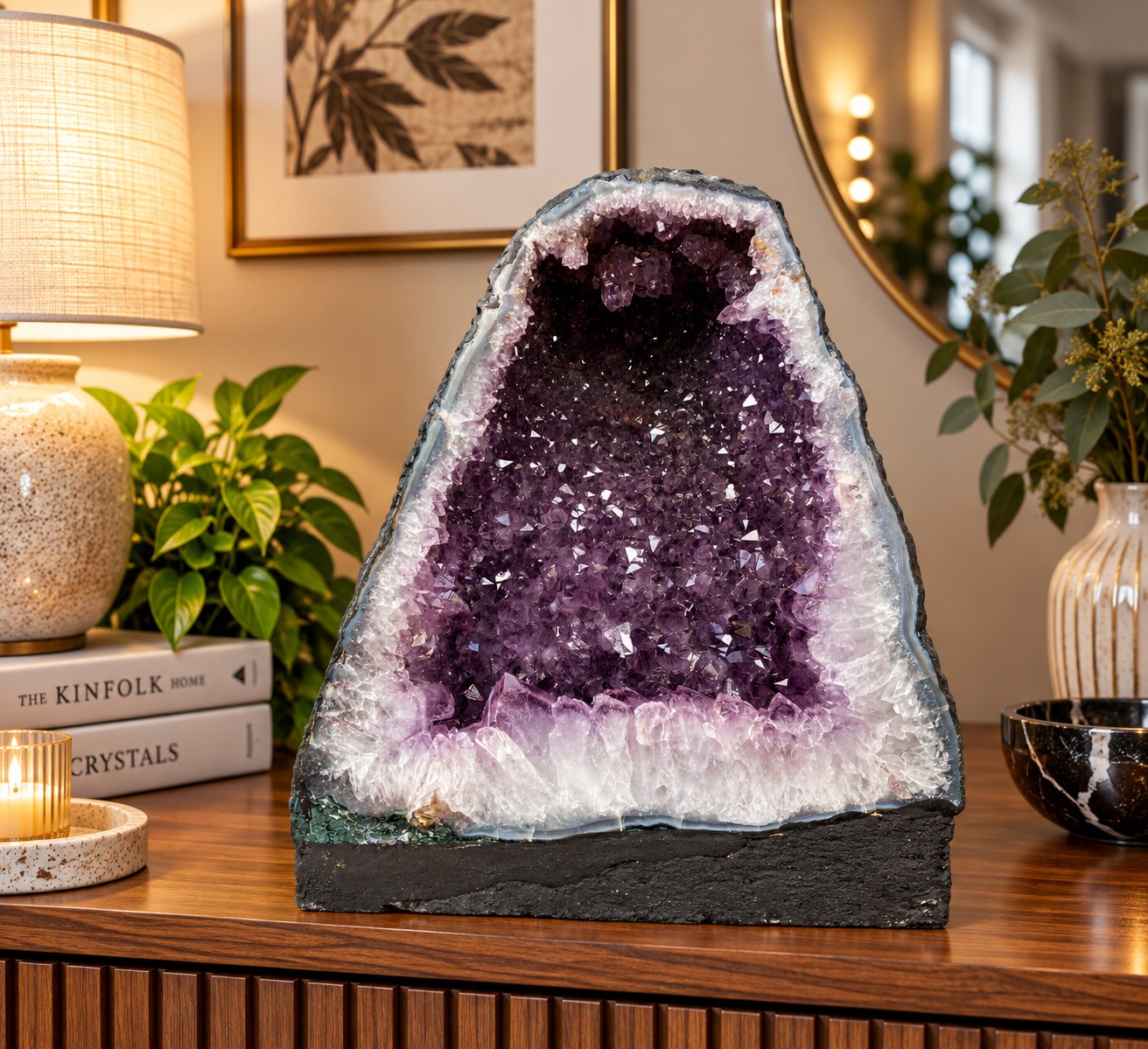 Amethyst Crystal Geode 645 Premium Queen Grade 10.32kg H28xW27xD16cm