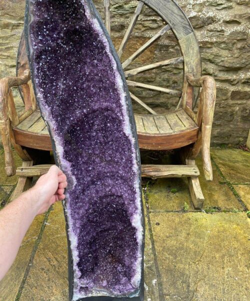 Alternative view of Very Tall Amethyst Crystal Geode 731 Premium Queen Grade 93kg – H114xW30xD32cm