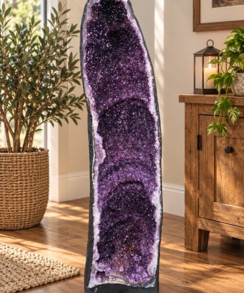 Very Tall Amethyst Crystal Geode 731 Premium Queen Grade 93kg – H114xW30xD32cm