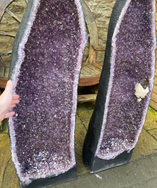 Very Tall Amethyst Crystal Geode PAIR 735 & 736 Premium Queen Grade 119kg each - H121xW37xD31cm - Image 3