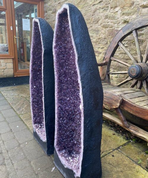 Very Tall Amethyst Crystal Geode PAIR 735 & 736 Premium Queen Grade 119kg each - H121xW37xD31cm - Image 6