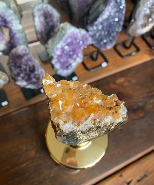 Alternative view of Citrine - 24ct Gold Gilded Quartz Wine Lover Gift Bottle Cork Stopper Crystal Unique Bottle Stopper