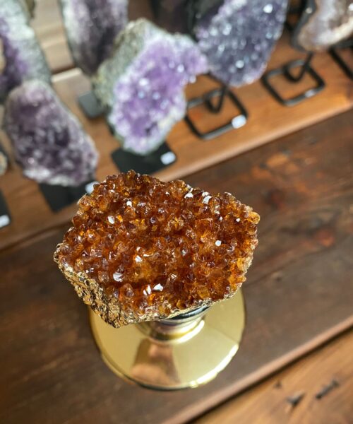 Citrine - 24ct Gold Gilded Quartz Wine Lover Gift Bottle Cork Stopper Crystal Unique Bottle Stopper - Image 3