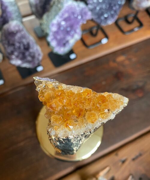 Citrine - 24ct Gold Gilded Quartz Wine Lover Gift Bottle Cork Stopper Crystal Unique Bottle Stopper - Image 4