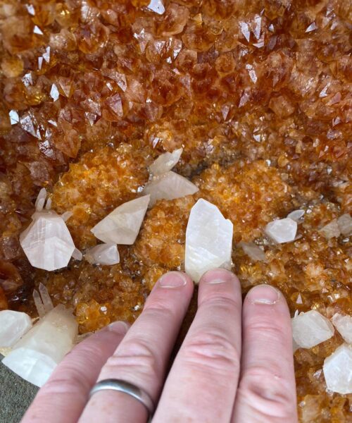 Tall Citrine Geode PAIR 329-330 Crystal Cluster Druzy Premium Grade 61kg each H66xW32xD29cm - Image 11