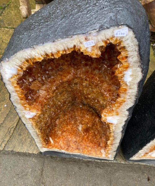 Tall Citrine Geode PAIR 329-330 Crystal Cluster Druzy Premium Grade 61kg each H66xW32xD29cm - Image 15