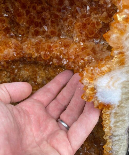 Tall Citrine Geode PAIR 329-330 Crystal Cluster Druzy Premium Grade 61kg each H66xW32xD29cm - Image 22
