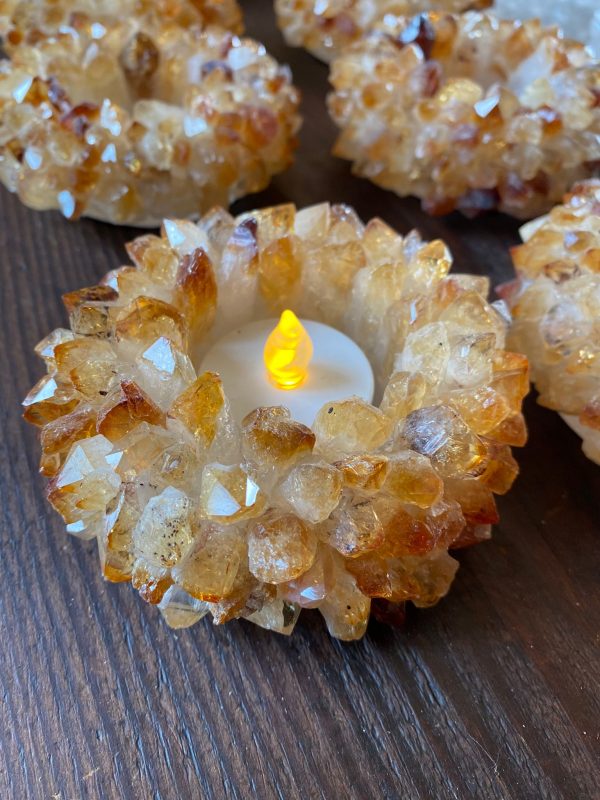 Citrine Pointed Candle Holders geode lighting ideas