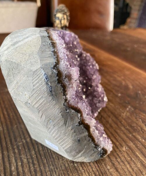 Premium High Grade Amethyst Druzy 250 Mini Geode Cluster Piece Cut Base 1.528g H11xW12xD10cm - Image 4