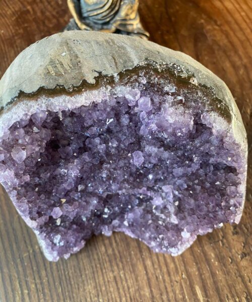 Premium High Grade Amethyst Druzy 250 Mini Geode Cluster Piece Cut Base 1.528g H11xW12xD10cm - Image 5