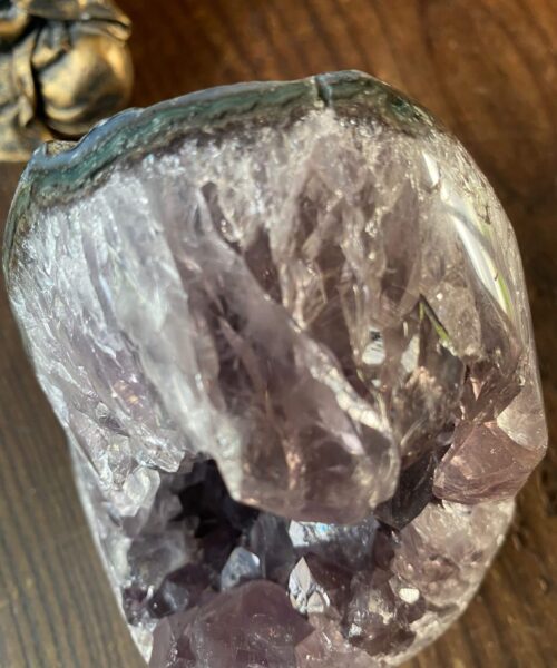 Premium High Grade Amethyst Druzy 259 Mini Geode Cluster Piece Cut Base 1.005g H10xW9.5xD9.5cm - Image 5