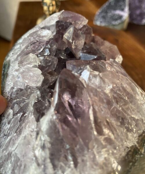 Premium High Grade Amethyst Druzy 259 Mini Geode Cluster Piece Cut Base 1.005g H10xW9.5xD9.5cm - Image 6