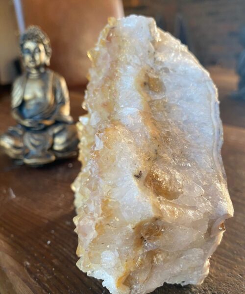 Alternative view of Premium High Grade Citrine Druzy 106 Mini Geode Cluster Piece 820g H11xW9.5xD6cm